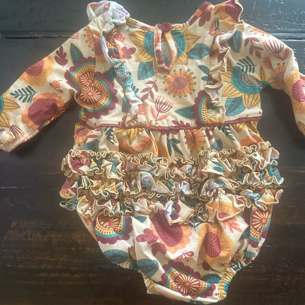 Floral Ruffle Baby Romper